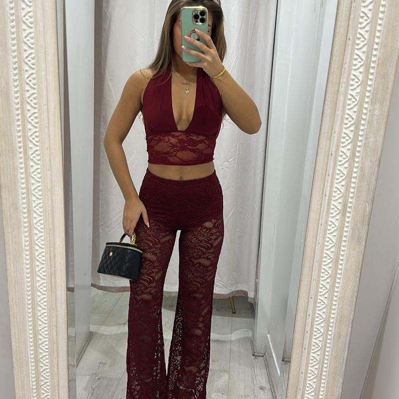 Rhiann Lace Flared Flattering Pants