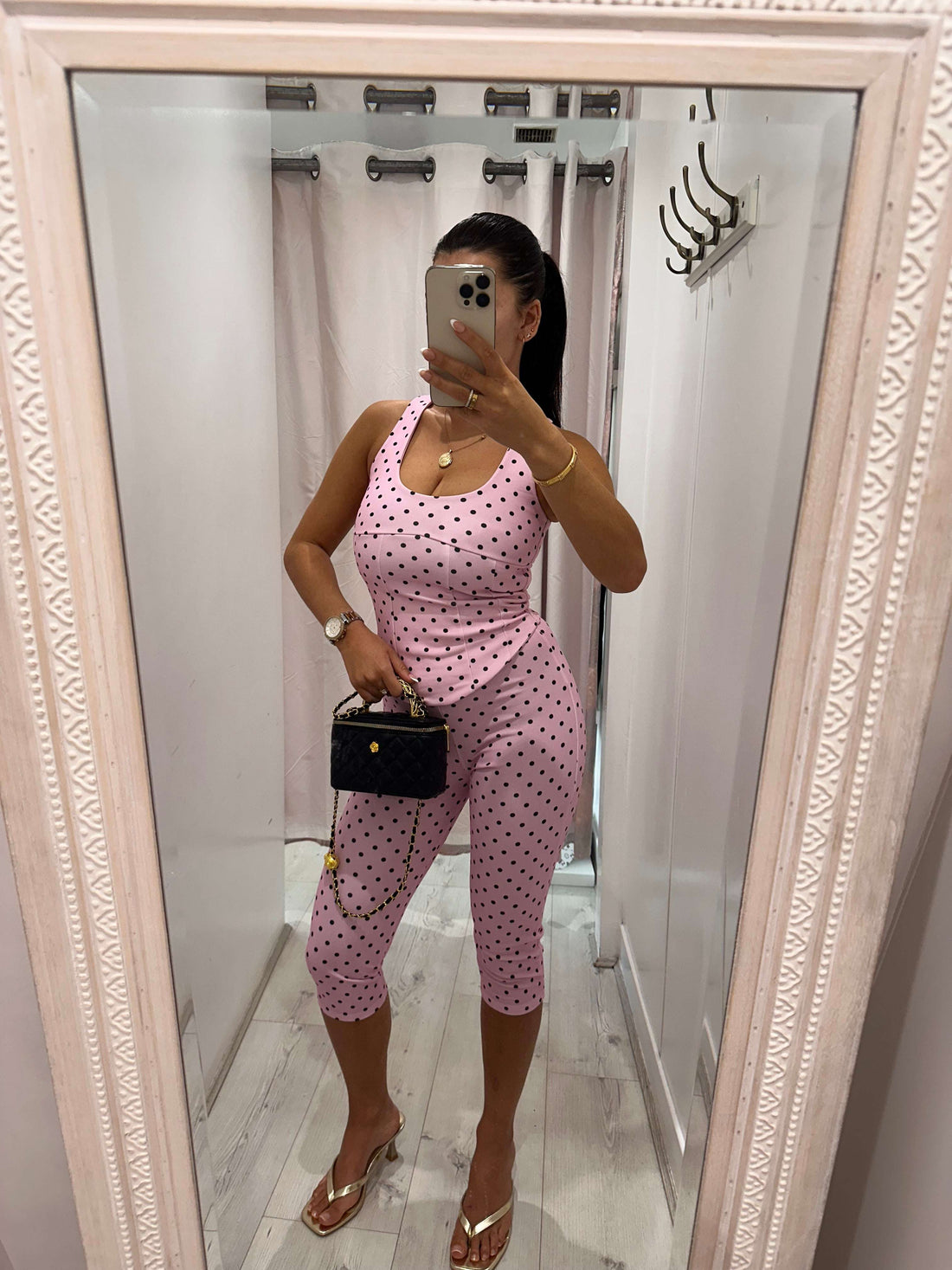 HONOR 2 Piece Capri Set with polka dot design for stylish casual womenswear