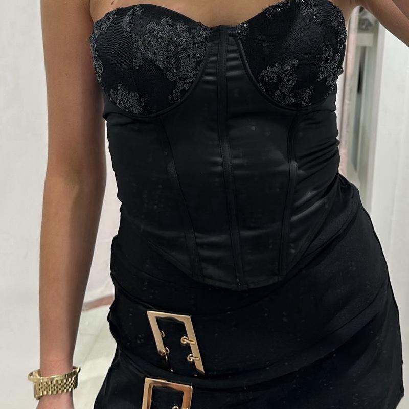 ELMA Sparkle Detailed Corset Tie Back