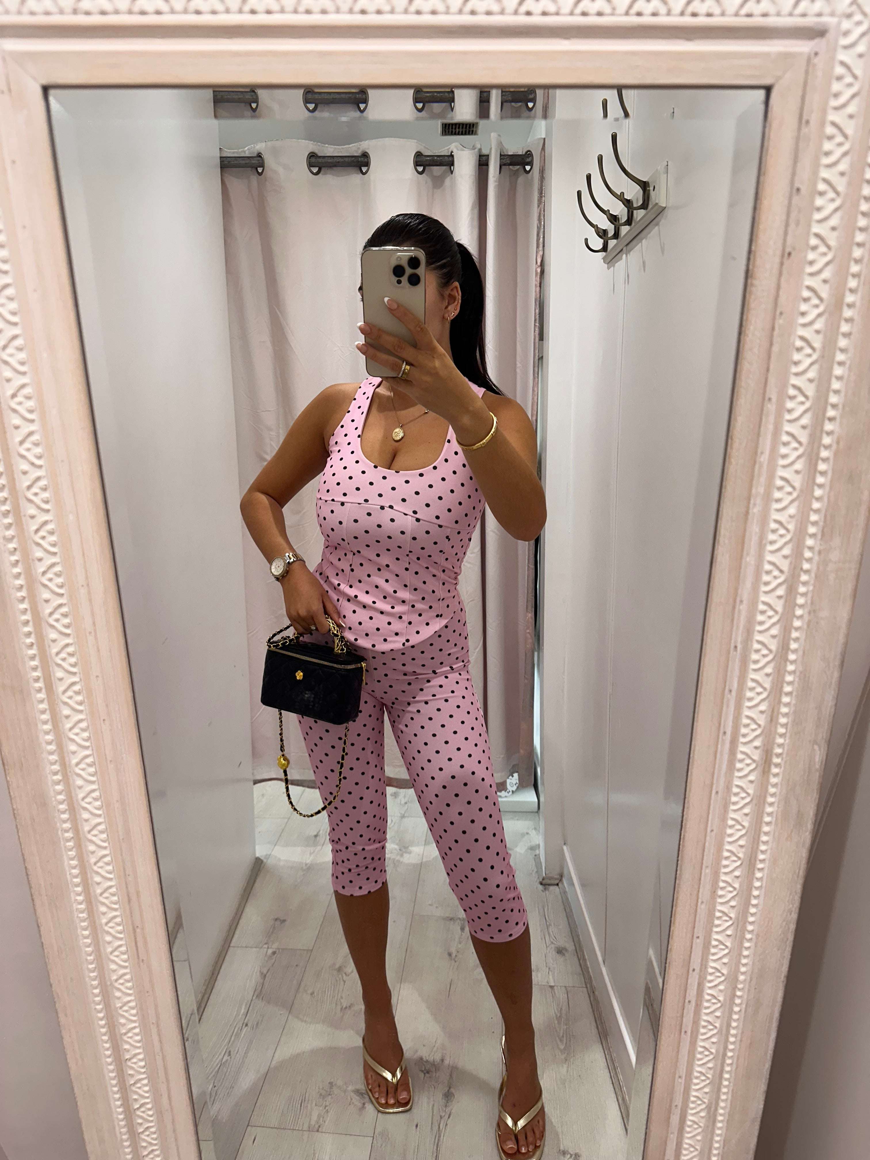 HONOR 2 Piece Capri Set with polka dot design for comfortable and stylish casual wear
