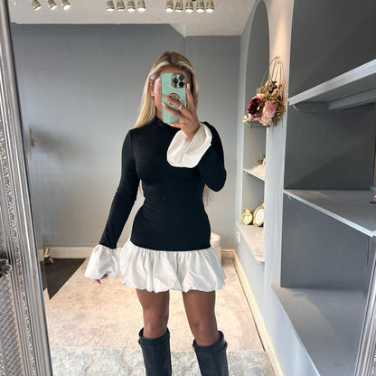 GWP Turtle Neck Long Sleeve Puff Dress