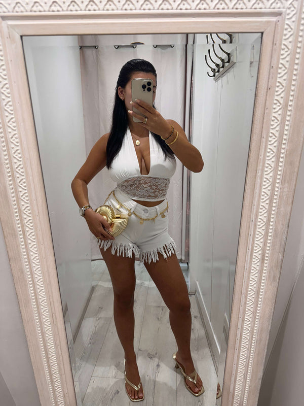 LULAH Denim Shorts with frills for stylish and comfortable everyday wear