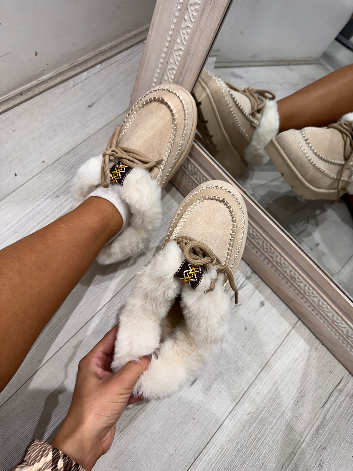 ELLON Cosy Fur Lined Slip on Shoes