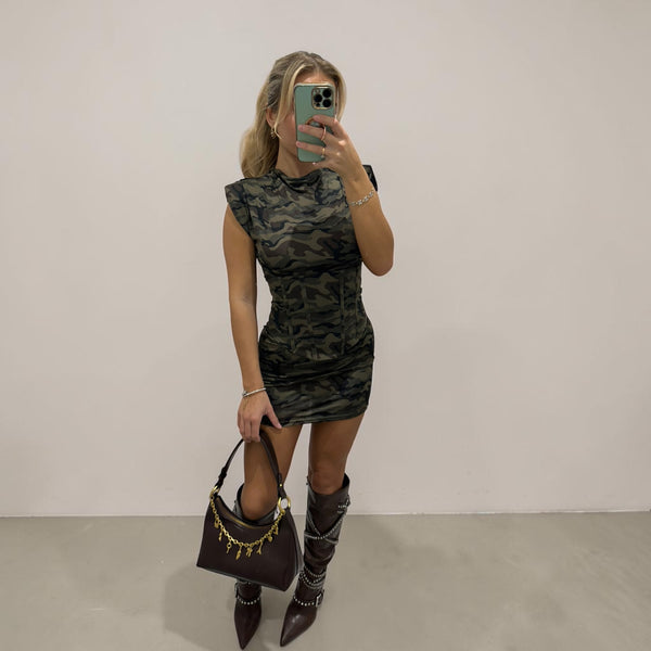 MUSE Padded Sleeveless Mini Dress With Tie Back corset