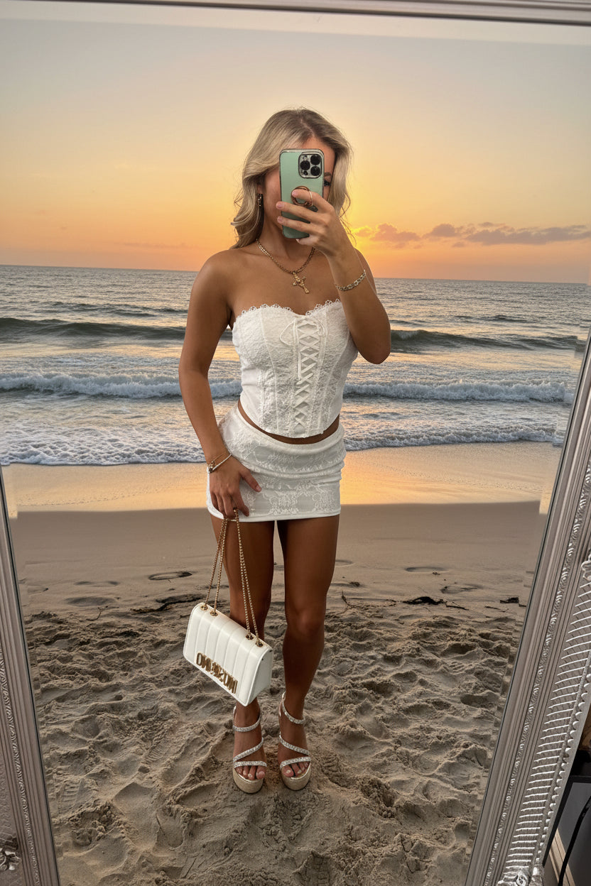VIV Lace Detailing Corset Top