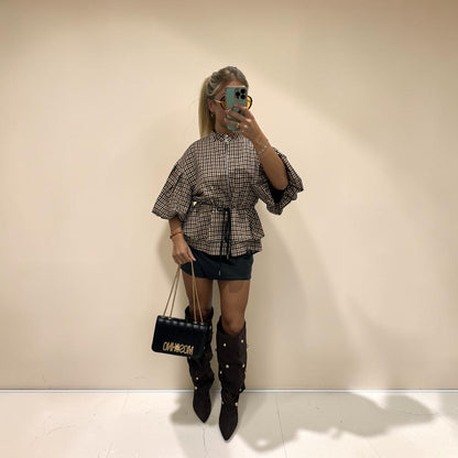 LORENZA checkered Cape