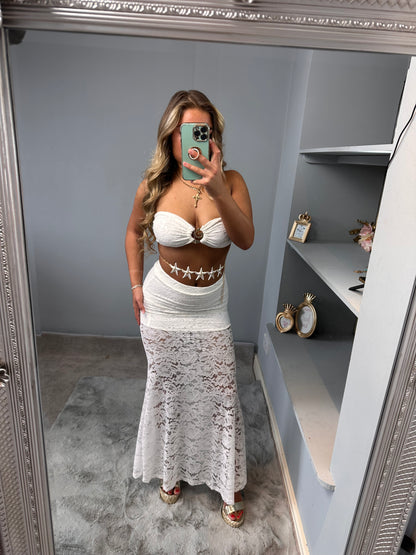 SISSI 2 Piece lace top maxi skirt Co Ord