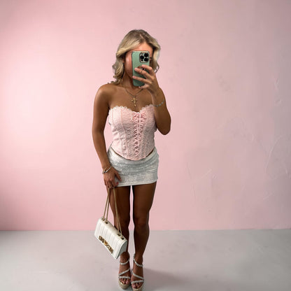 VIV Lace Detailing Corset Top