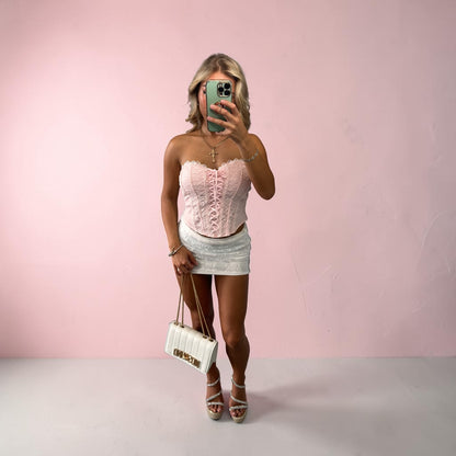 VIV Lace Detailing Corset Top