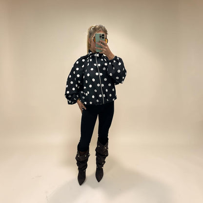 SOLANO Polka Dot Bomber Jacket