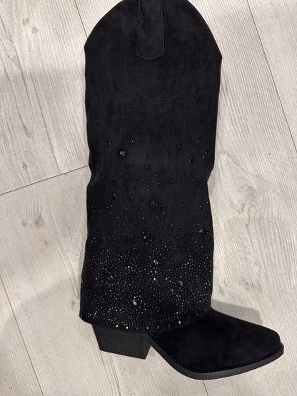 Orla Suede Rhinestone Cowboy Boots