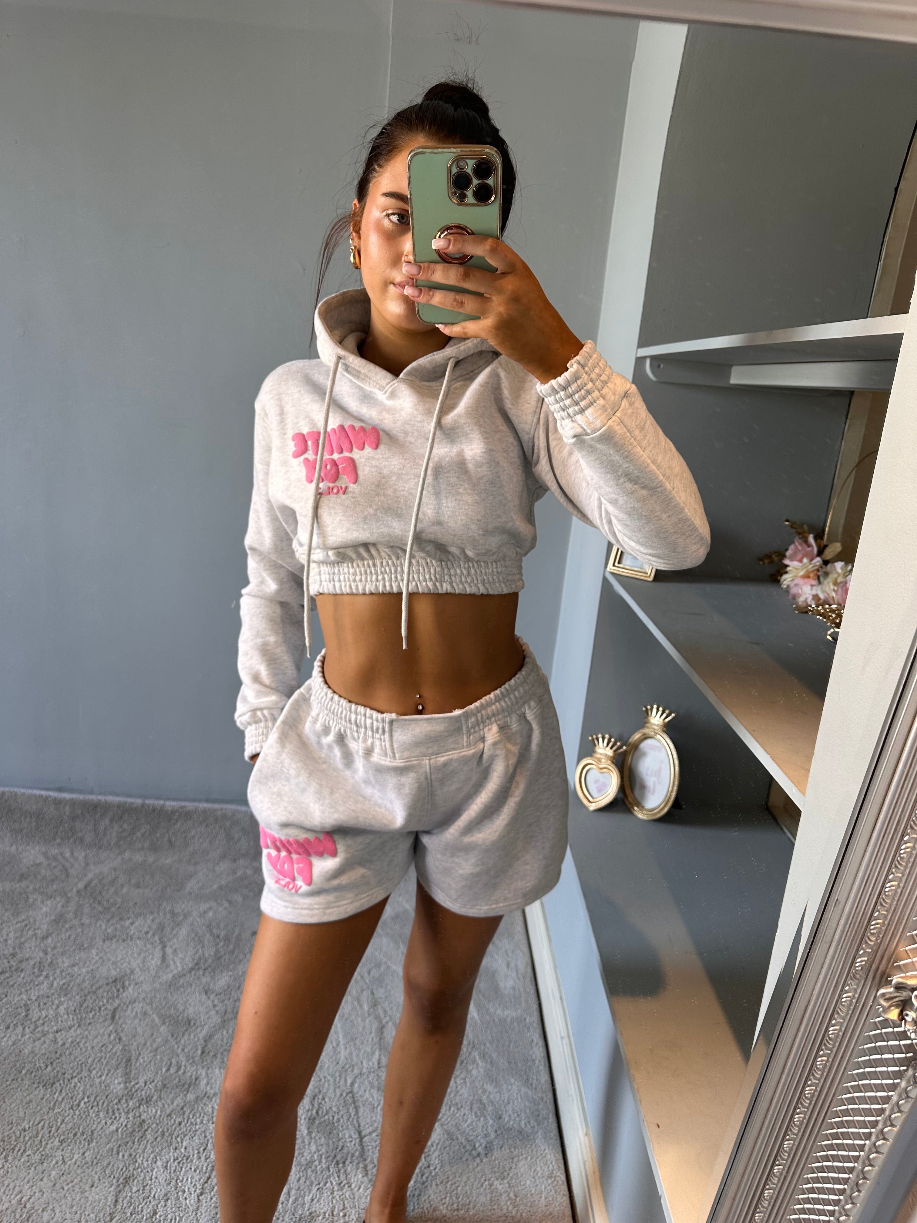 LILA cropped jumper and shorts coord