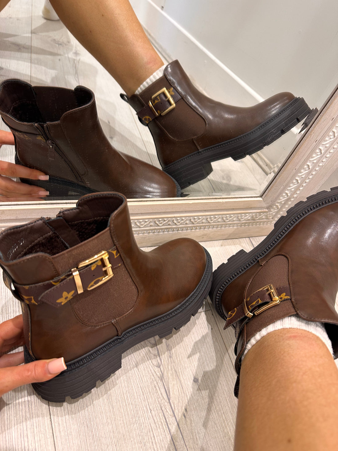 PRYA Brown Ankle Boots