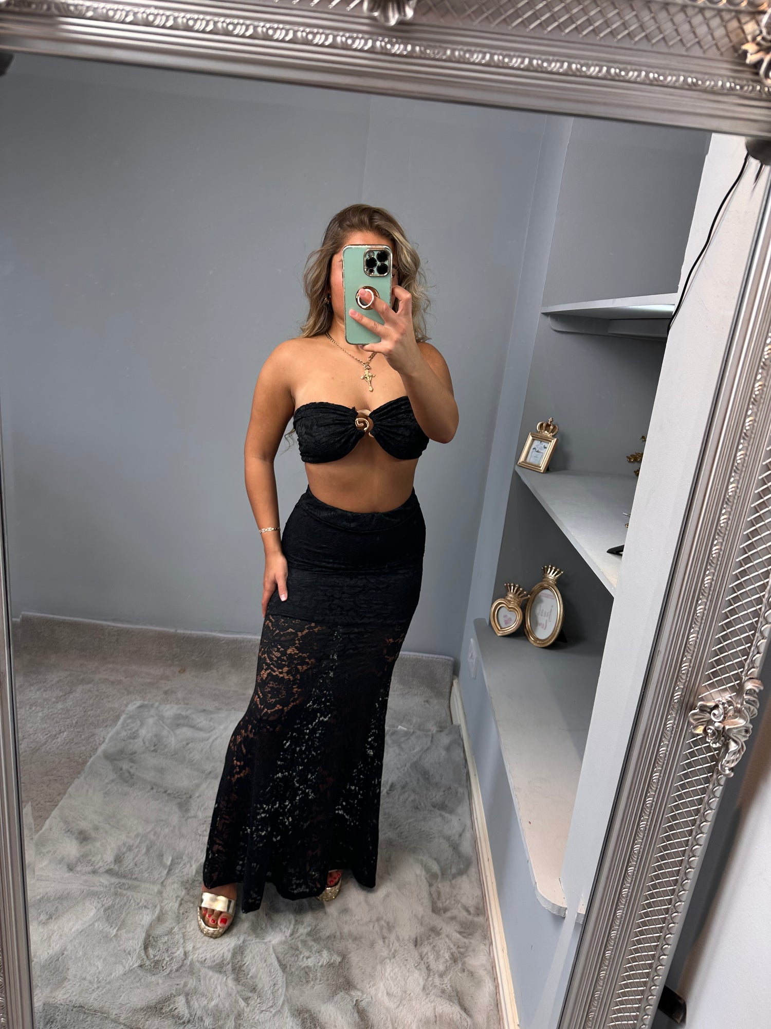 SISSI 2 Piece lace top maxi skirt Co Ord