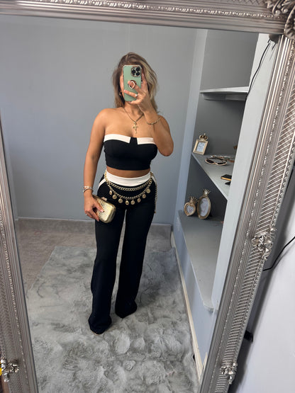 EMMIE bandeau fold over detail top &amp; trousers