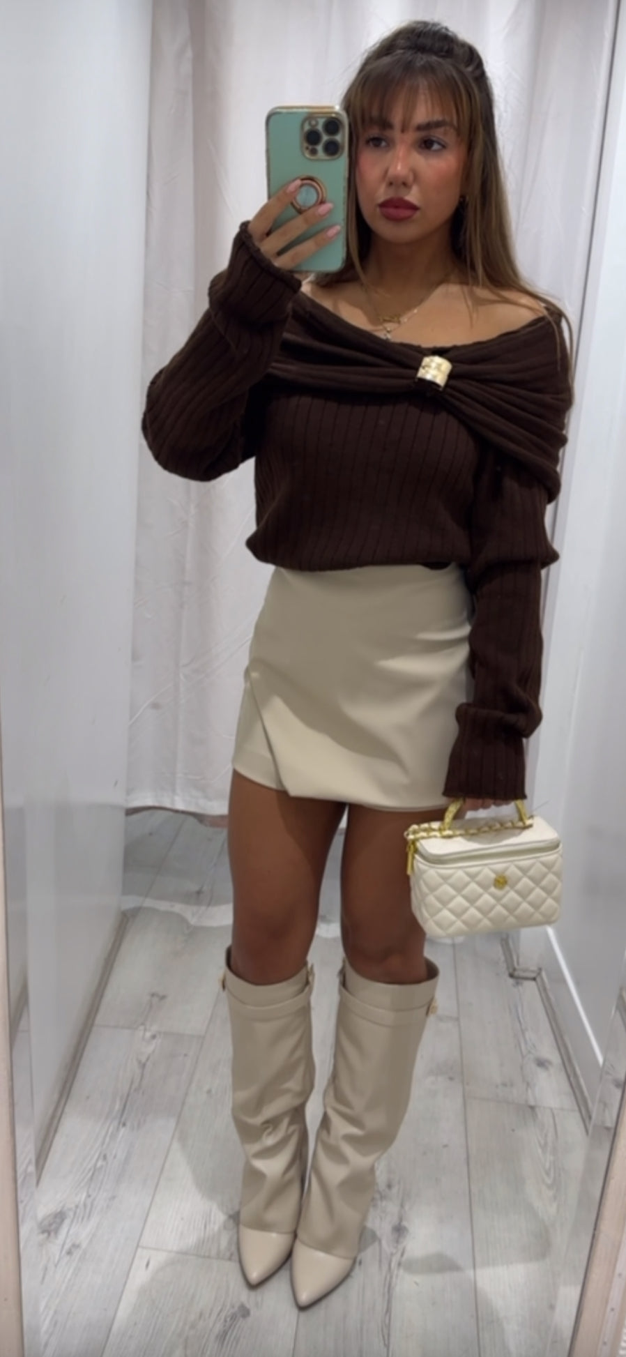 MAE  Bardot Jumper With Buckle Detail