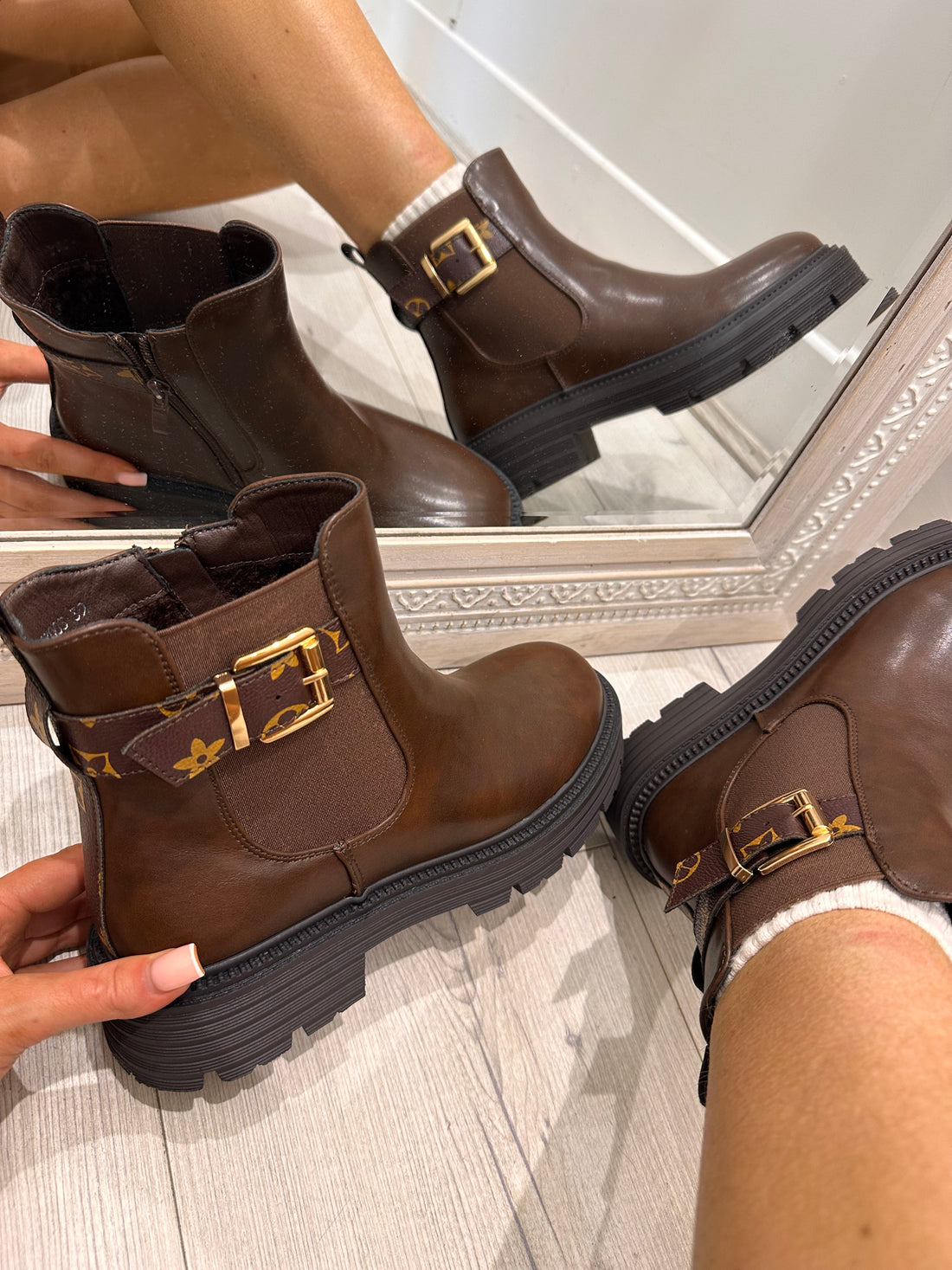 PRYA Brown Ankle Boots