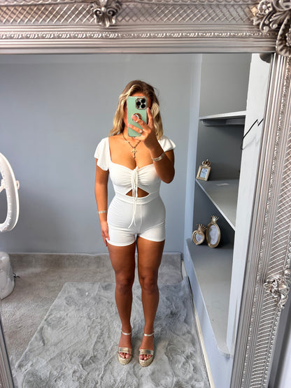 KATIE frilled shoulder cut out Playsuit