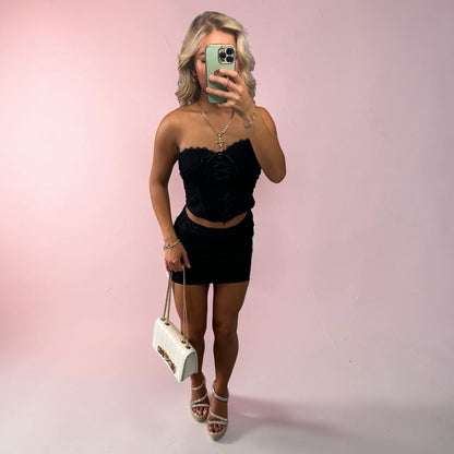 VIV Lace Detailing Corset Top