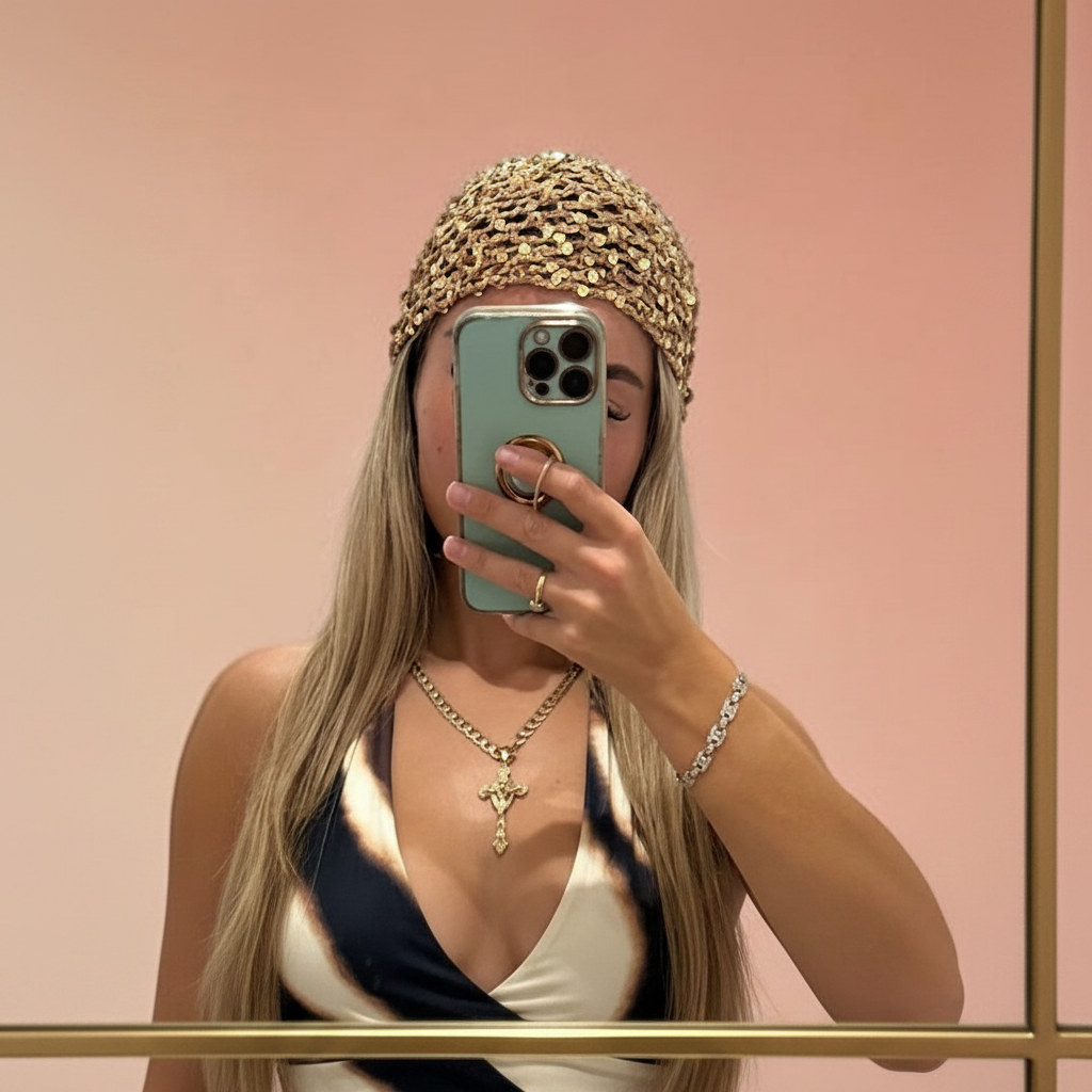 SUNSET Knitted Sparkly Beanie