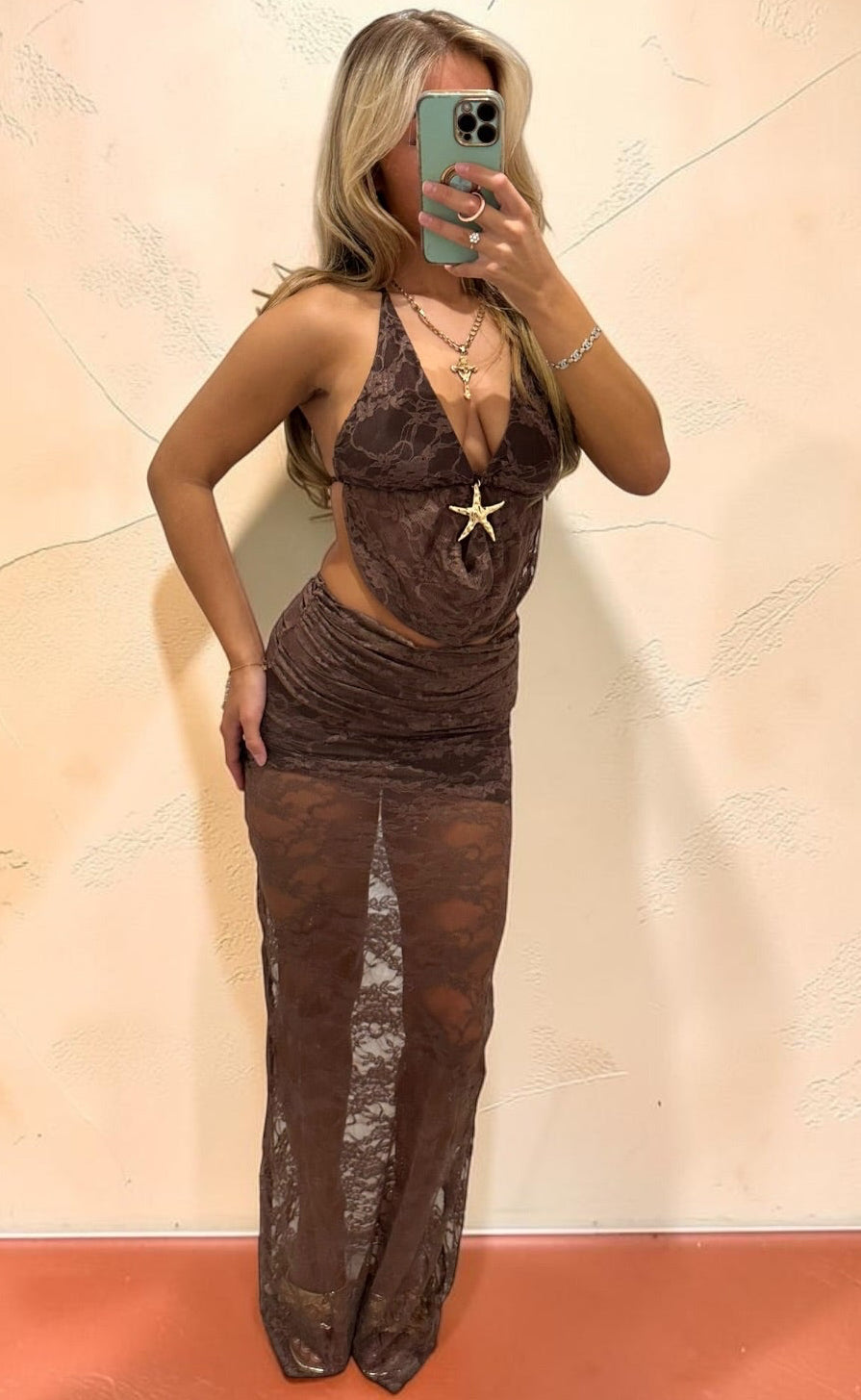 VERONA Lace Waterfall Top &amp; Skirt