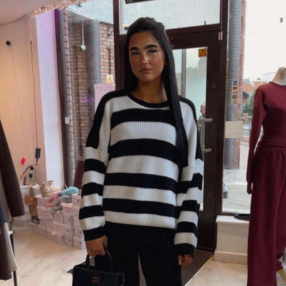 Pull en maille rayé à manches longues IMANI