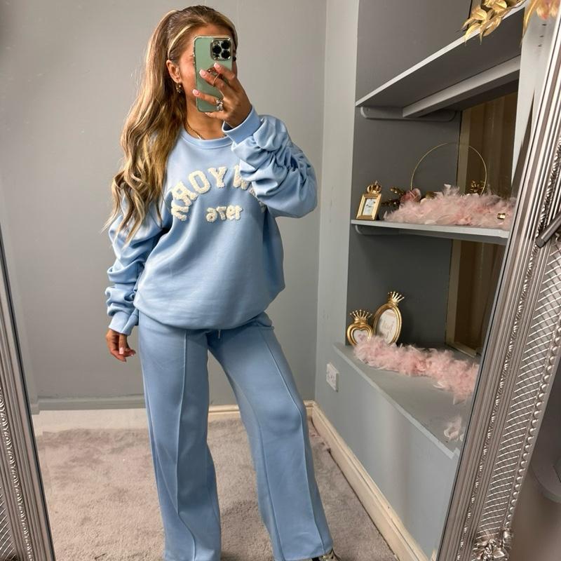 Embroidered Long Sleeve Tracksuit Set