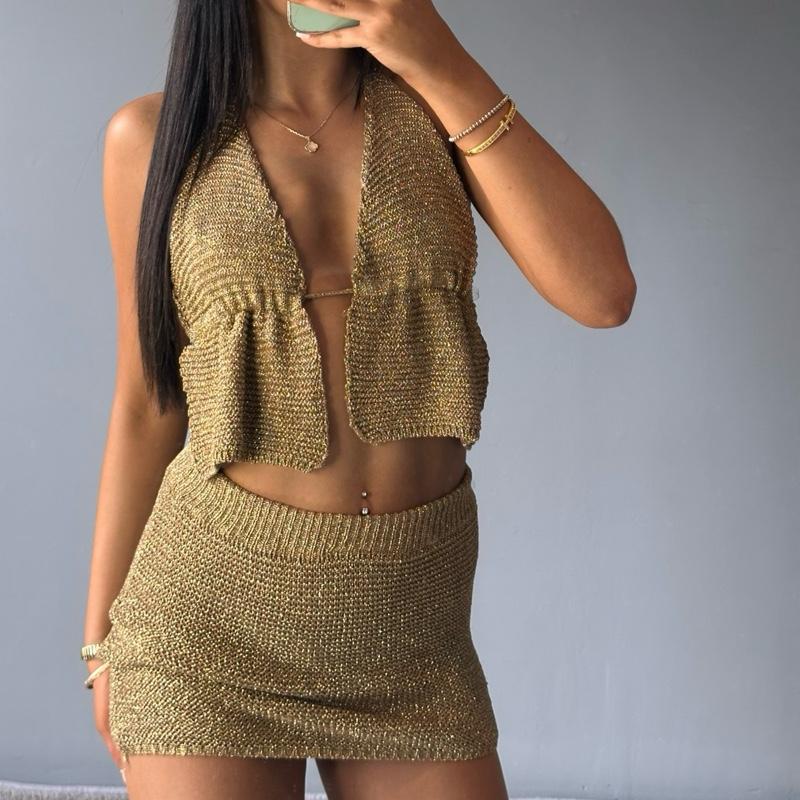 Aurora Stylish Glitter Two-Piece Outfit