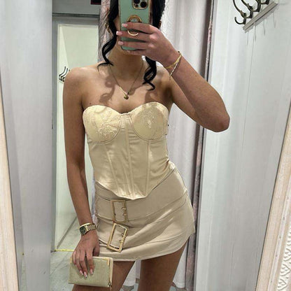 ELMA Sparkle Detailed Corset Tie Back