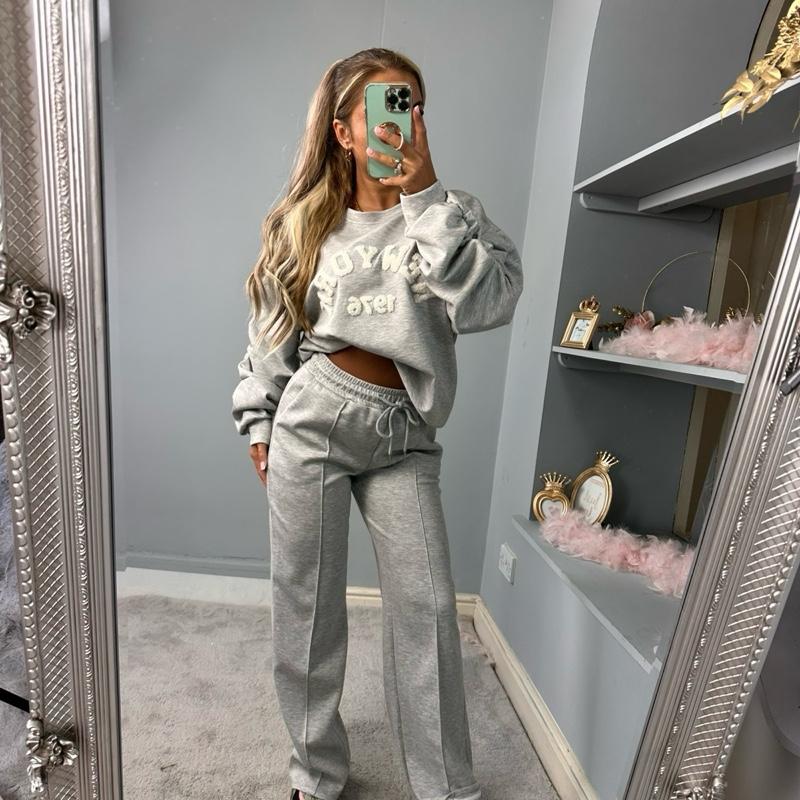 Embroidered Long Sleeve Tracksuit Set