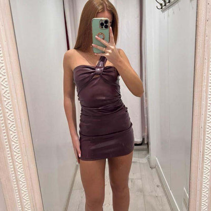 IZZY Leather Dresses Basic Womenswear