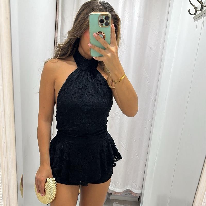 Dayna Red Halter Neck Playsuit