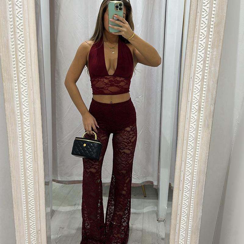 Rhiann Lace Flared Flattering Pants