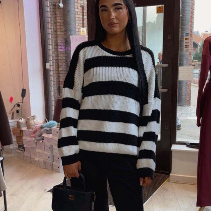 Pull en maille rayé à manches longues IMANI