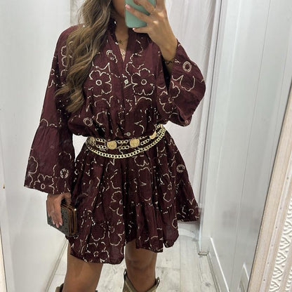 Women’s Tia Printed Long Sleeve Dress