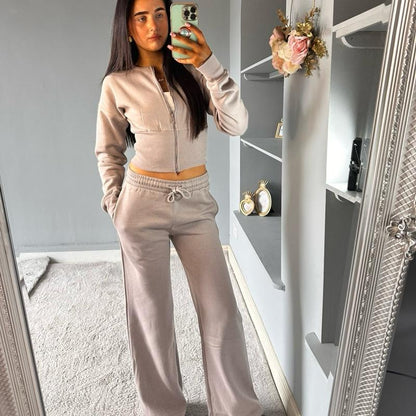 Tahlya Wide Leg Zipped Tracksuit