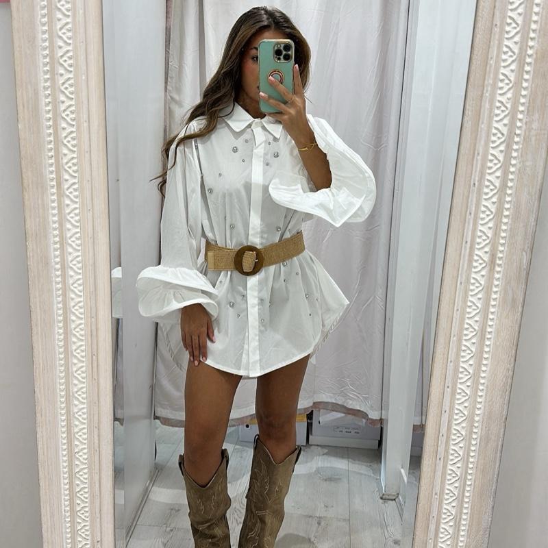 MIA Pattern Shirt With Ruffled Sleeves