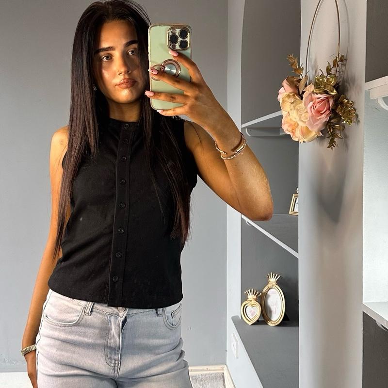 Button Down Womenswear Shirts Blouses Fitted Minimalist Basic