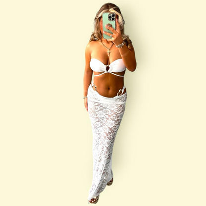 Soleil Women’s Strapless 3-Piece Bikini Set