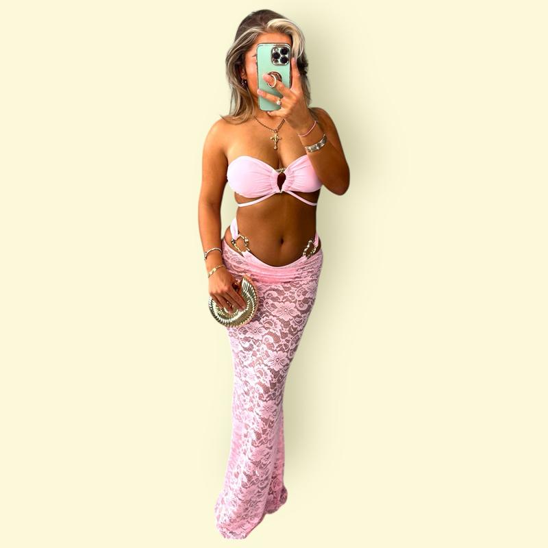 Soleil Women’s Strapless 3-Piece Bikini Set