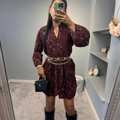 Women’s Tia Printed Long Sleeve Dress