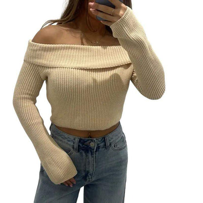 Haut bardot replié en maille TARA