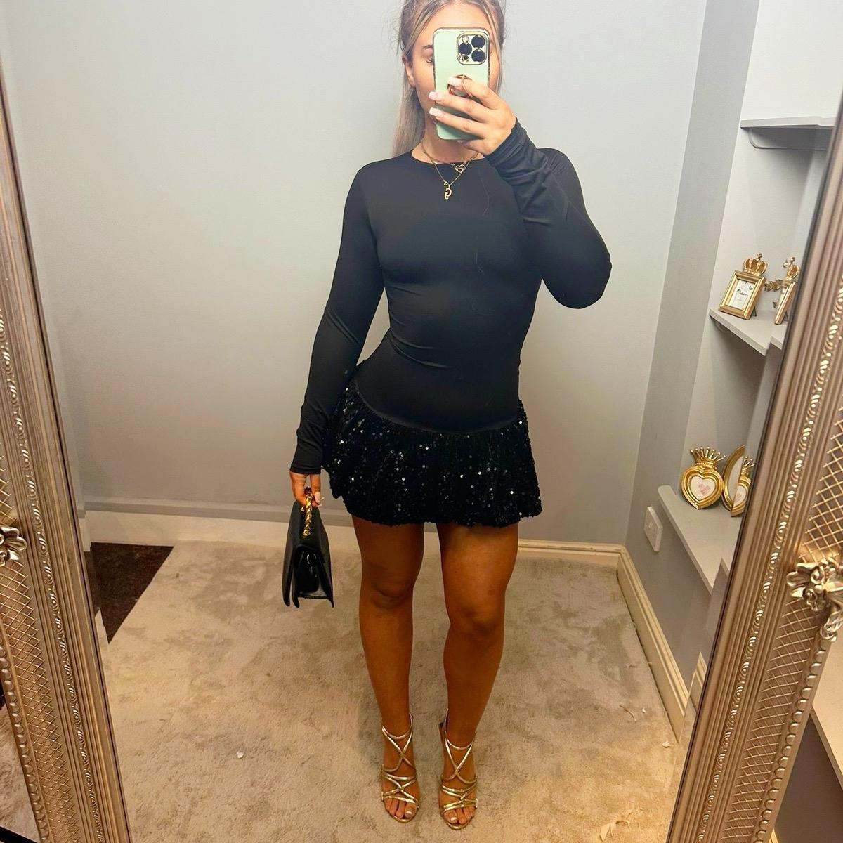 SKYE Puff Ball Sequinned Dress