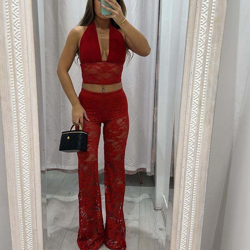 Rhiann Lace Flared Flattering Pants