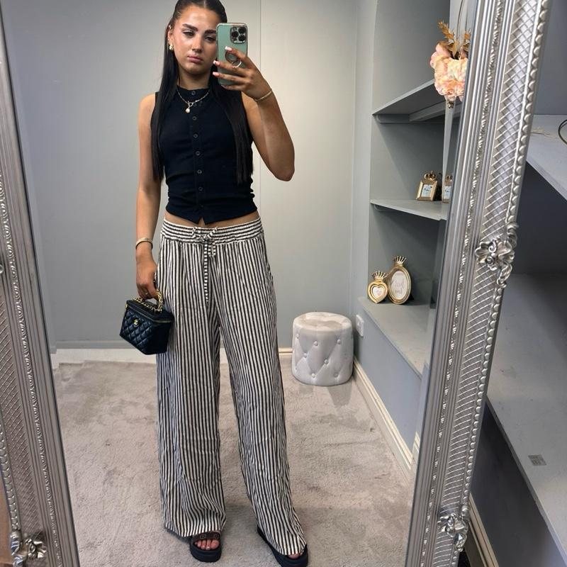 Pantalon large rayé Jessie pour femme