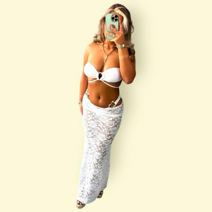 Soleil Women’s Strapless 3-Piece Bikini Set