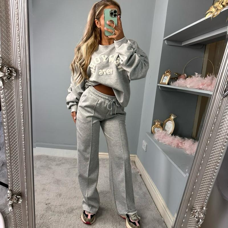 Embroidered Long Sleeve Tracksuit Set