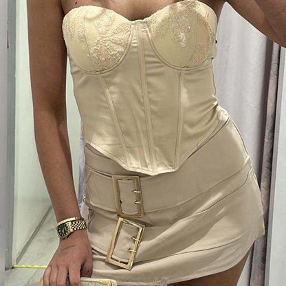 ELMA Sparkle Detailed Corset Tie Back