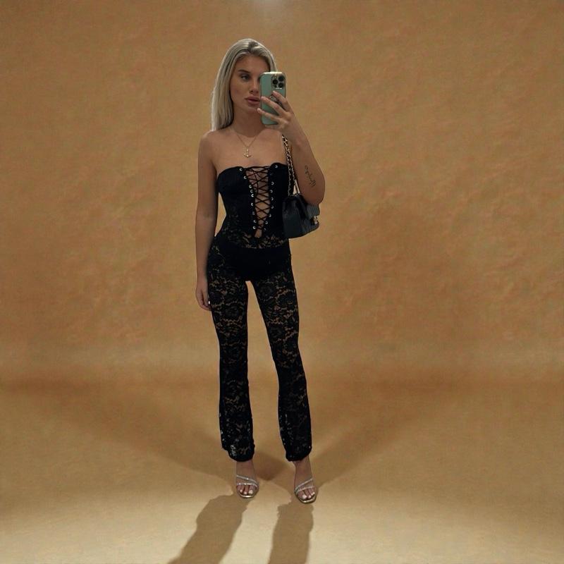 LUNA Lace Bandeau Strappy Jumpsuit