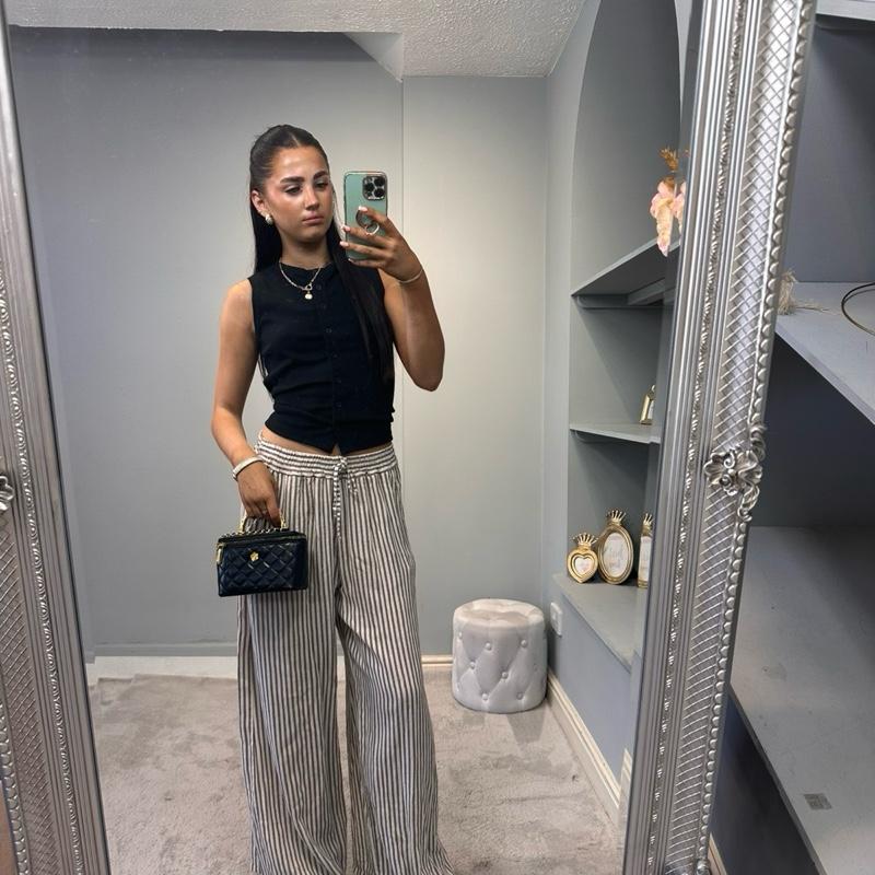 Pantalon large rayé Jessie pour femme